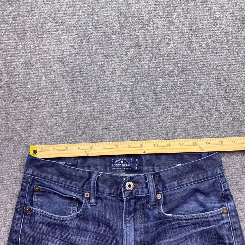Lucky Brand 121 Heritage Slim Jeans Mens 29x30 Dark Wash Candiani Denim 7M12119